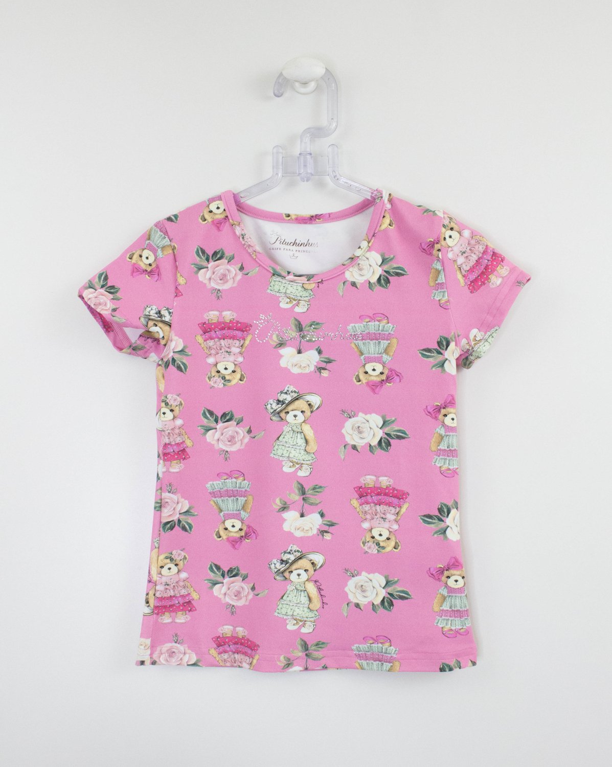 Blusa Infantil Manga Curta Estampada Barbie Tam 4 a 10