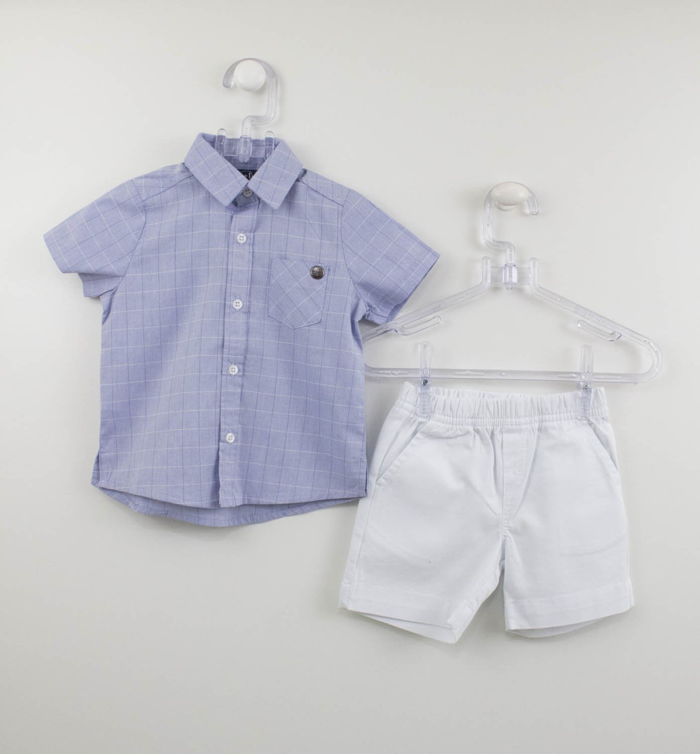 Conjunto camisa e calção xadrez vermelho - IndyKids - Bens para Bebés &  Crianças