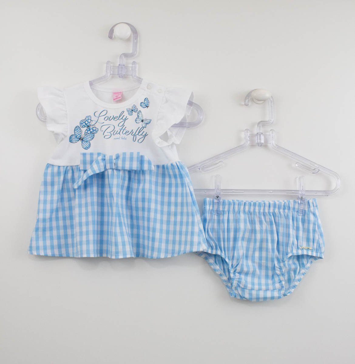 Calcinha Bebê Infantil Para Menina Carinho Xadrez Azul - Pityticos Moda  Infantil