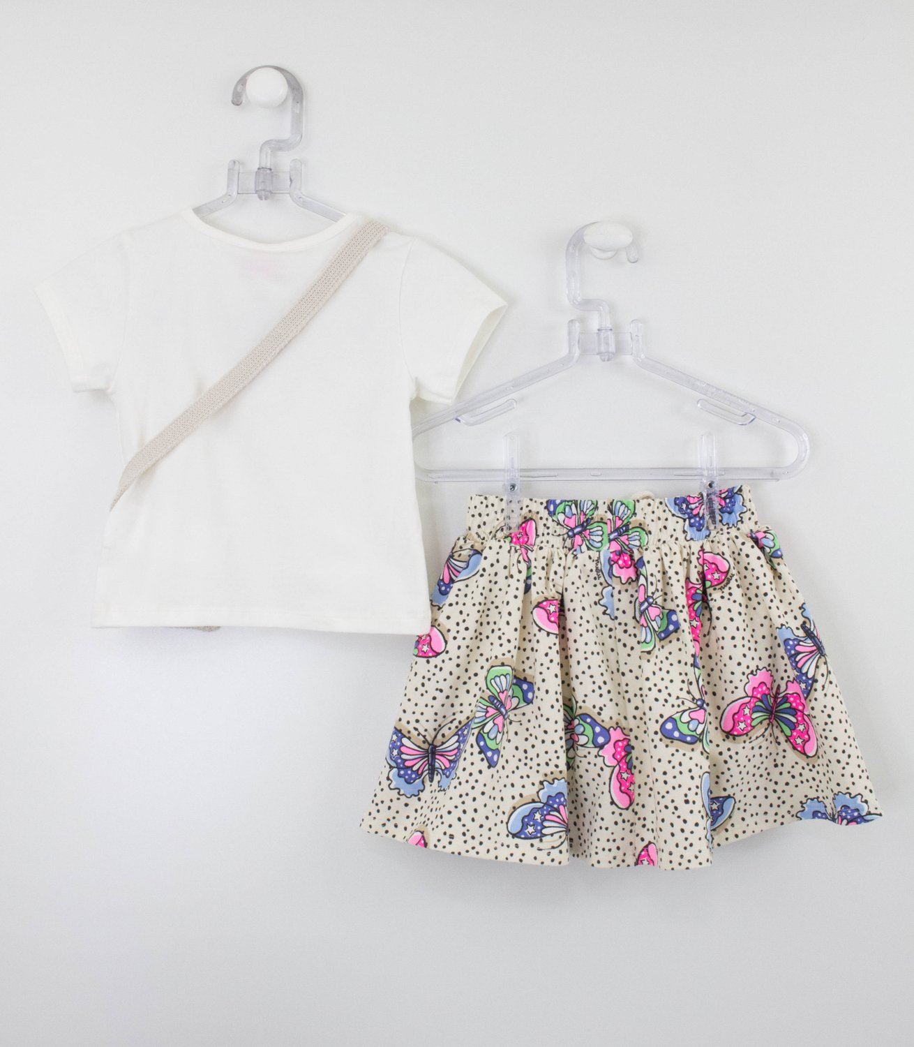 Conjunto Momi Mini Blusa Bolsa Crochê e Saia Short Malha - Xuá Kids