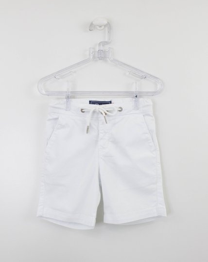 Bermuda Infantil Sarja Branca Cordão Dudes