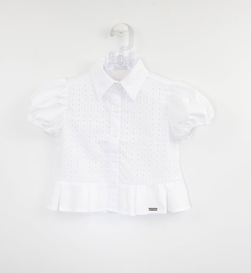Camisa Branca com Laise Infantil Um Mais Um