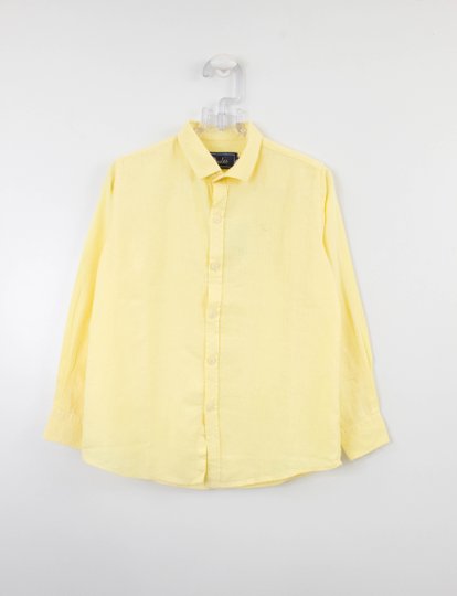 Camisa Infantil Linho Misto Amarelo Dudes