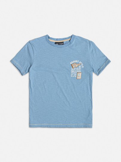 Camiseta Infantil Youccie Azul Flamê Resort