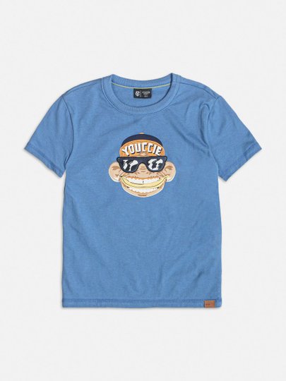 Camiseta Infantil Youccie Azul Monkey