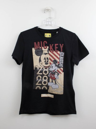 Camiseta Mickey Preta Vintage Colcci Fun