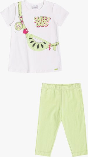 Conjunto Infantil Momi Blusa e Legging Verde Limão