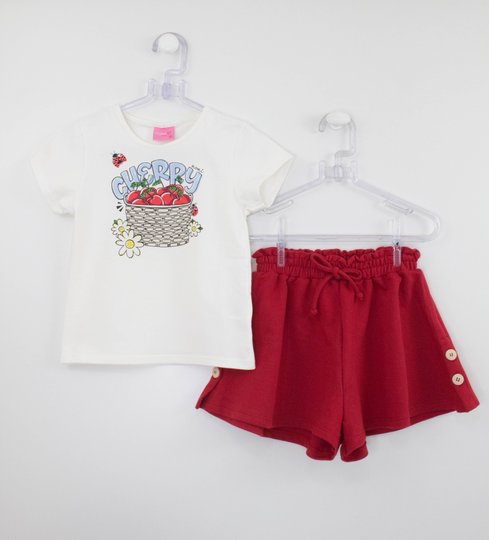 Conjunto Infantil Momi Mini Cherry Blusa e Short
