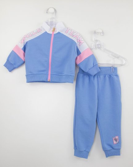 Conjunto Infantil Momi Mini Moletom Casaco e Calça Azul