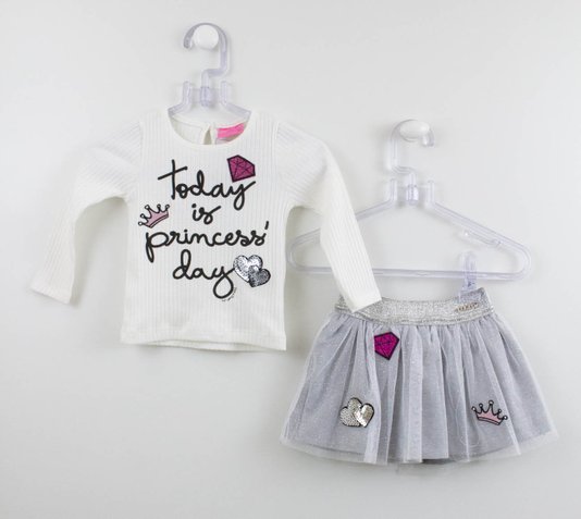 Conjunto Momi Mini Princess Day Blusa + Saia com Shorts