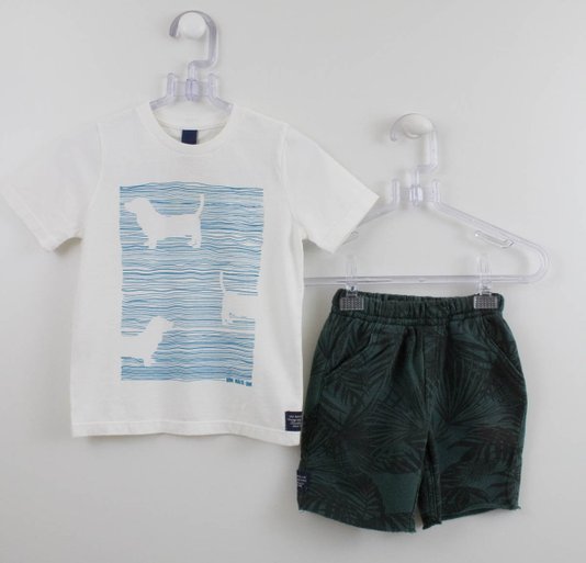 Connunto 1+1 Baby Camiseta Algodão Sustentavel + Bermuda