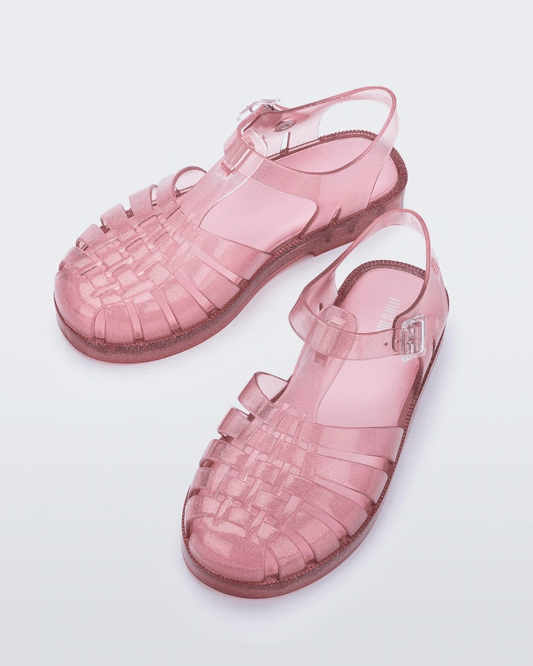 Sandália Infantil para Menina Mar e Cor Rosa com Glitter