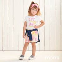 Conjunto Momi Mini Blusa Bolsa Crochê e Saia Short Malha - Xuá Kids