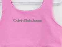 Top Cropped Infantil Malha Rosa Calvin Klein Jeans - Xuá Kids