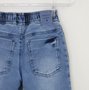Bermuda Infantil Jeans com Elastano Faixa Lateral Um mais Um