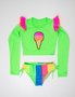 Biquini Neon Siri Kids Cropped Karol Estampa Sorvete