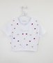Blusa Cotton Branca Pedras Coloridas Pituchinhus