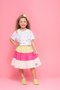 Blusa Cotton Branca Pedras Coloridas Pituchinhus
