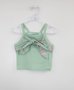 Blusa Cropped Laço Estampa Verde Infantil Pituchinhus