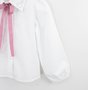 Camisa Infantil Branca Tricoline Detalhe Laço Pituchinhus