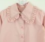 Camisa Infantil Tricoline Rose Gola Cristais Pituchinhus