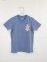 Camiseta Infantil Azul  Estampa Cactus Frente e Costas Dudes