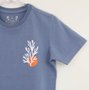 Camiseta Infantil Azul  Estampa Cactus Frente e Costas Dudes