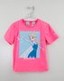 Camiseta Infantil Frozen Elsa Rosa Neon Momi