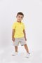 Conjunto Bebê Polo Amarela e Bermuda Areia Um mais Um