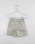 Conjunto Bebê Polo Amarela e Bermuda Areia Um mais Um