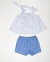 Conjunto Bebê Um Mais Um Bata Listras e Short Azul