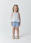 Conjunto Bebê Um Mais Um Bata Listras e Short Azul