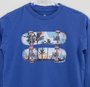 Conjunto Infantil Camiseta Azul Skate e Calça Moletom Um mais Um