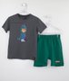 Conjunto Infantil Camiseta Dinossauro e Bermuda Moletom Youccie