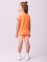 Conjunto Infantil Momi Blusa Laranja e Bermuda Malha Neon