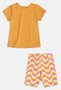 Conjunto Infantil Momi Blusa Laranja e Bermuda Malha Neon