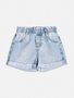 Short Jeans Claro Rebite Verde Neon Infantil Momi