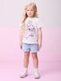 Short Jeans Claro Rebite Verde Neon Infantil Momi