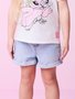 Short Jeans Claro Rebite Verde Neon Infantil Momi