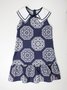 Vestido Infantil Um Mais Um Floral  Azul Marinho