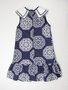 Vestido Infantil Um Mais Um Floral  Azul Marinho