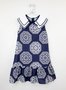 Vestido Infantil Um Mais Um Floral  Azul Marinho
