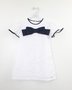 Vestido Laise Branco com Laço Infantil Um Mais Um