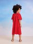 Vestido Malha Vermelho Laço Cristais Infantil Momi